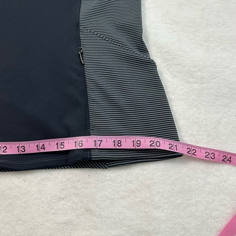 Athleta Black and Gray Stripes Sweatshirt With Zipper Pockets Run Gym Size L - Picture 10 of 14